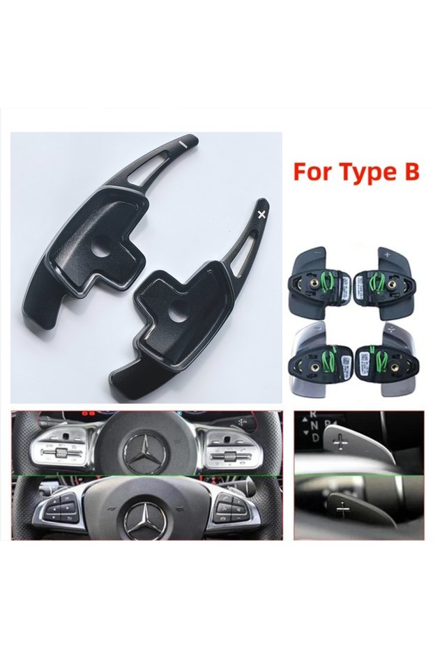 For Type B Black For Mercedes-Benz A Class W177 Sedan V177 B C E Class W205 W246 W213 GLA Car Steeri