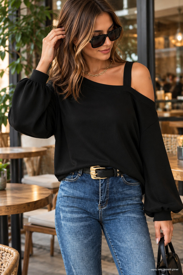 Women's Off-The-Shoulder Strap Detailed Stylish Blouse