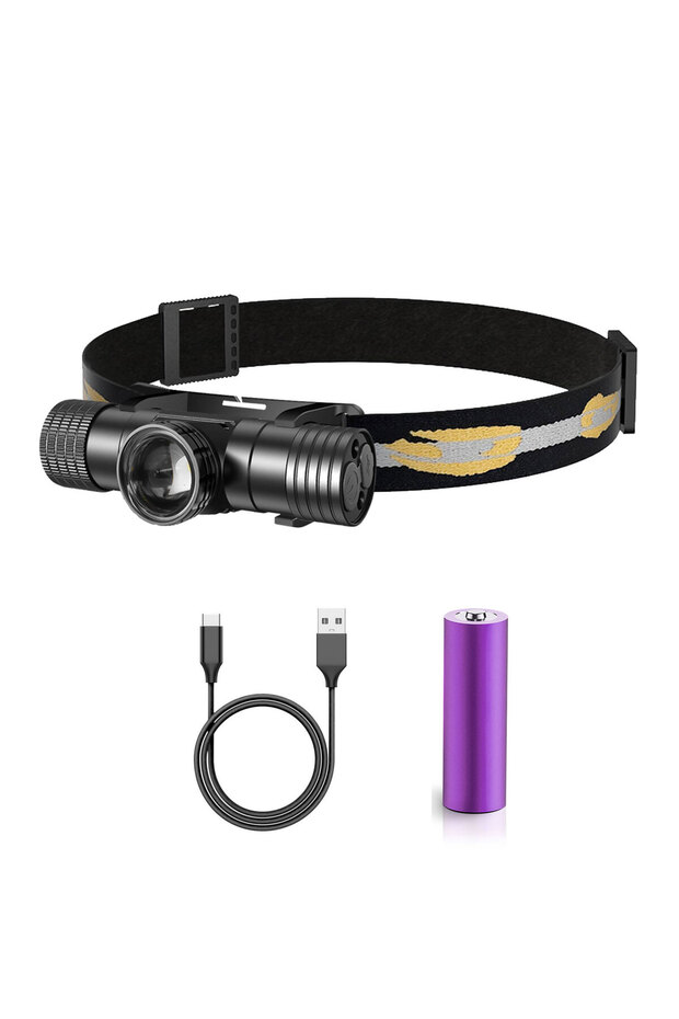 With 18650 Battery LED Wave Hand Induction Headlamp Sensor Headlight USB C 18650 Magnetic Tail Head