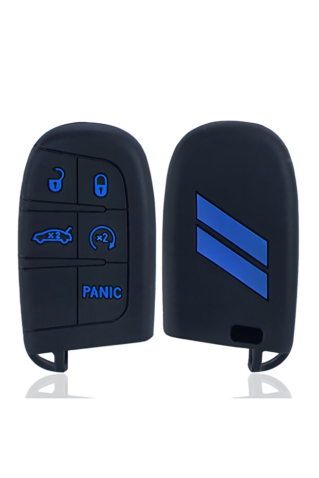 black blue Silicone Car Key Case Cover for Jeep Renegade Compass Grand Cherokee for Chrysler Wrangle