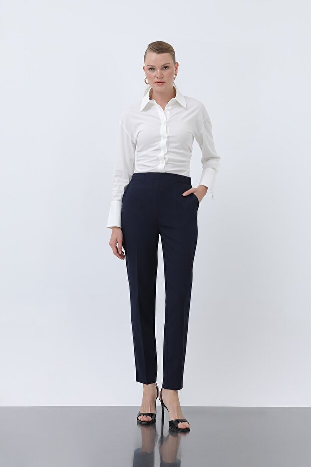 Women's Carrot Cut Pants - 18242Pnt Navy Blue