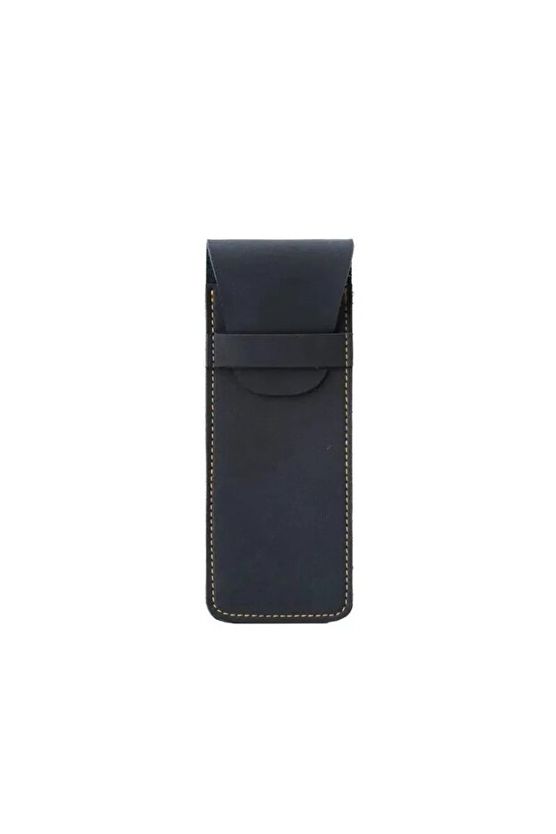deep blue Vintage Frosted PU Leather Flap Pen Case High-end Fountain Pen Protective Sleeve Large Cap