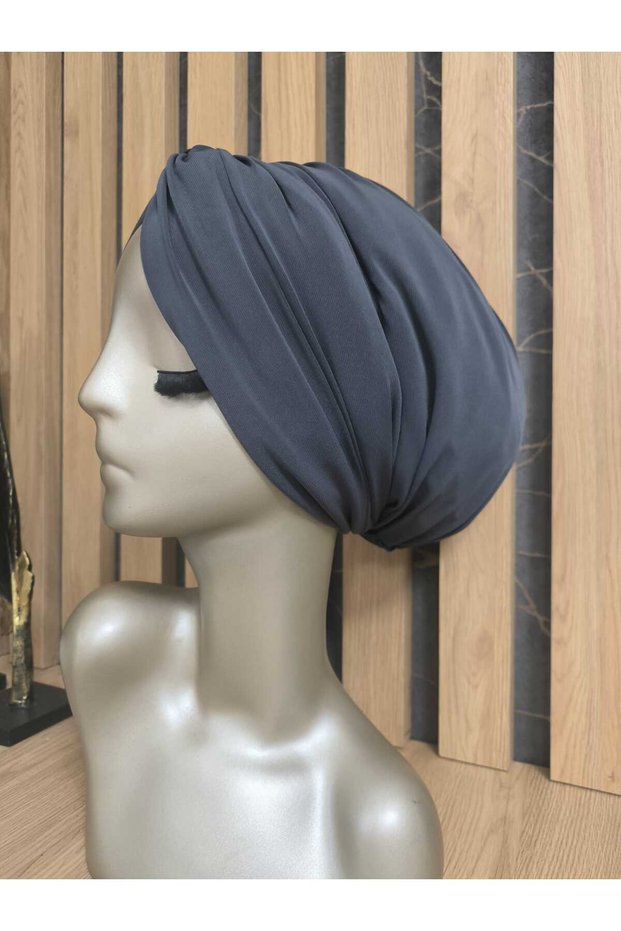 Meryemcebone Hijab Bonnet Smoked Color Double Sided Knotted Drawstring Bonnet