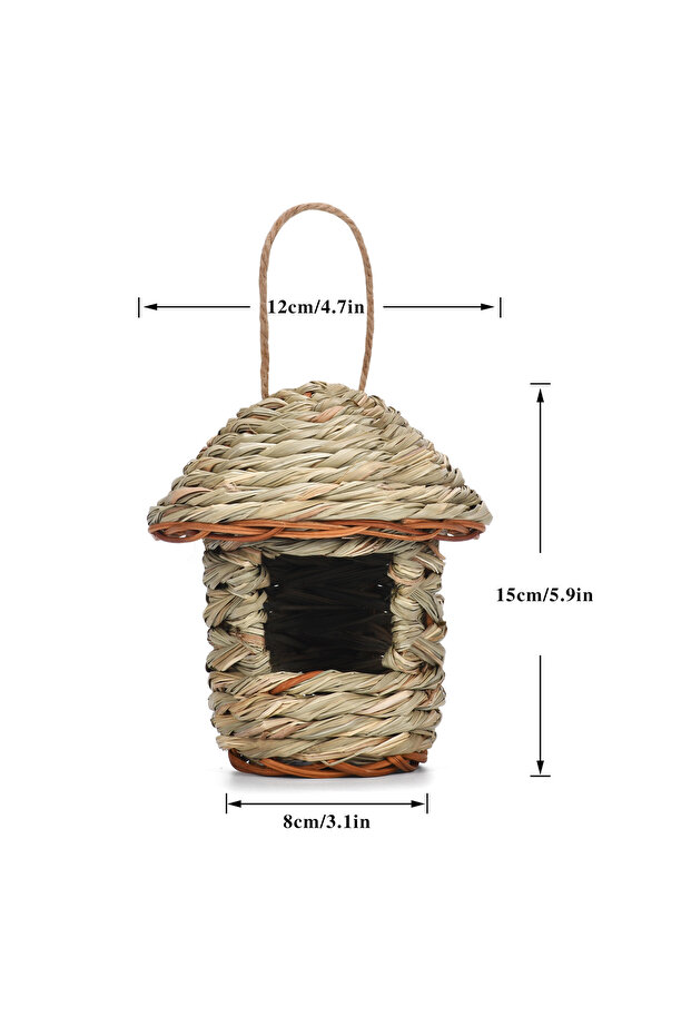A Outdoor Ecological Handmade Straw Parrot Bird Nest Creative Birdcage Ornament Supplies Garden Deco