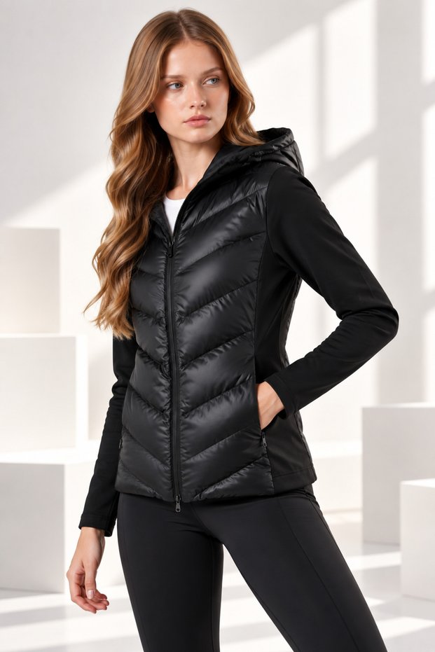 Women's Hooded Quilted Inflatable Coat Cty-Abr-2870