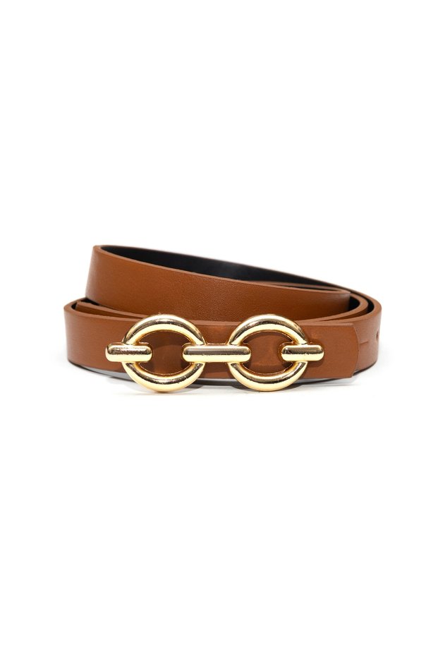 Gold Buckle Women's Belt – Matching with Dresses and Pants