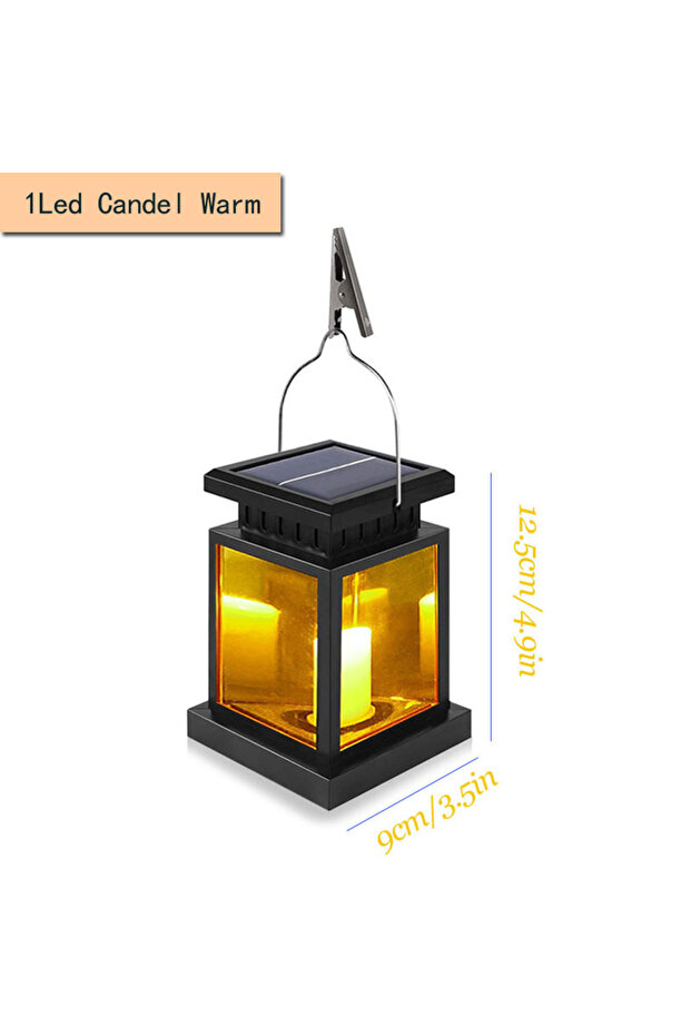1Led Candel Warm Outdoor Solar Garden Hanging Candle Lights Retro Palace Lantern Lamps Landscape Dec