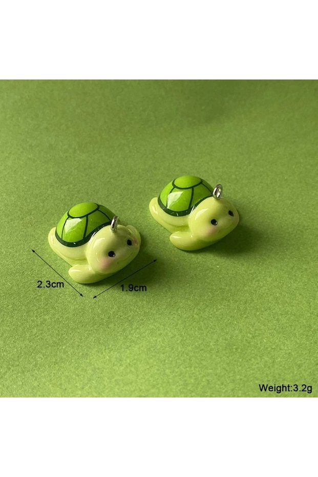 10pcs mix 10pcs Kawaii 3D Small Turtle Resin Charms Cartoon Animal Pendant For Earring Keychains Diy