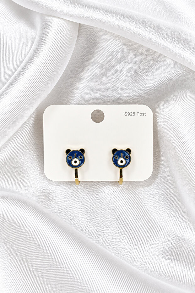 Steel Children's Earrings - Clip-On (Non-Pierced) - Teddy Bear Model - for Non-Pierced Ears