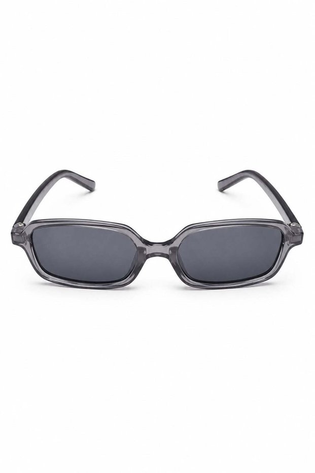 Smoked Bone Frame Elegant Design Angular Shape Retro Rectangle Sunglasses