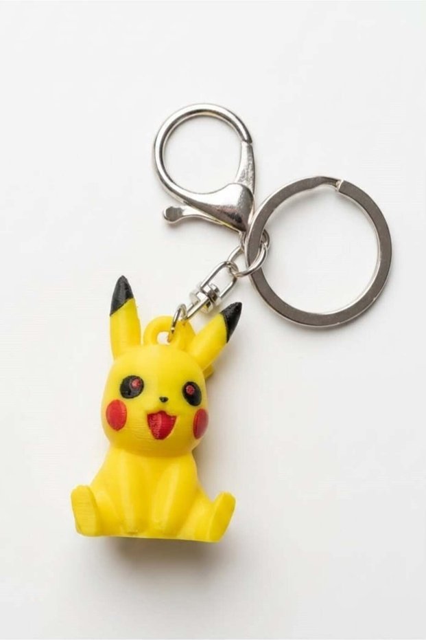 Yellow Elegant Design Practical Use Detailed Daily Accessory Keychain with Pikachu Figure