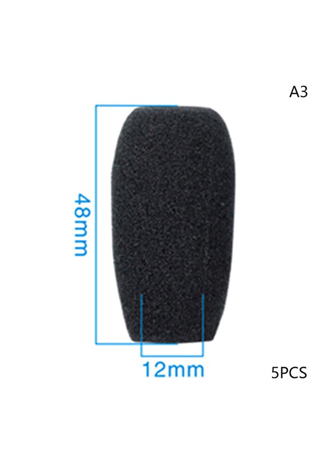 KOQZM 48X12CM 5 Pcs Black Foam Earphone Mic Cover Microphone Windscreen Headphone Sponge