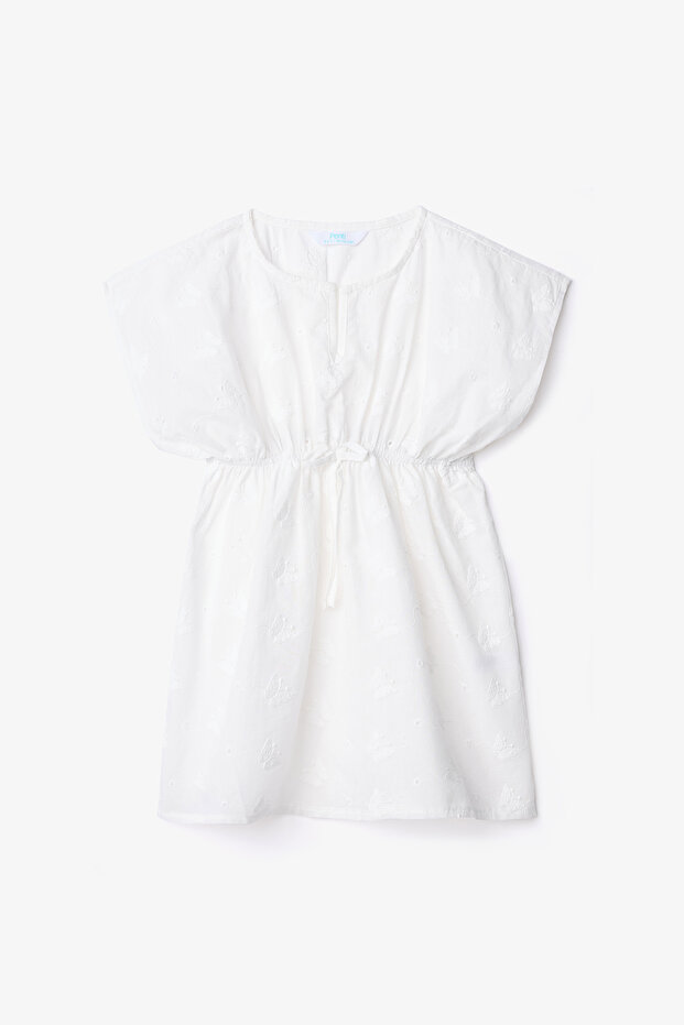 White Girl Butterfly Short Sleeve V-Neck Kaftan