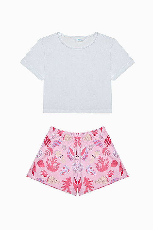 Girl's Pinkish Cotton Pajama Set