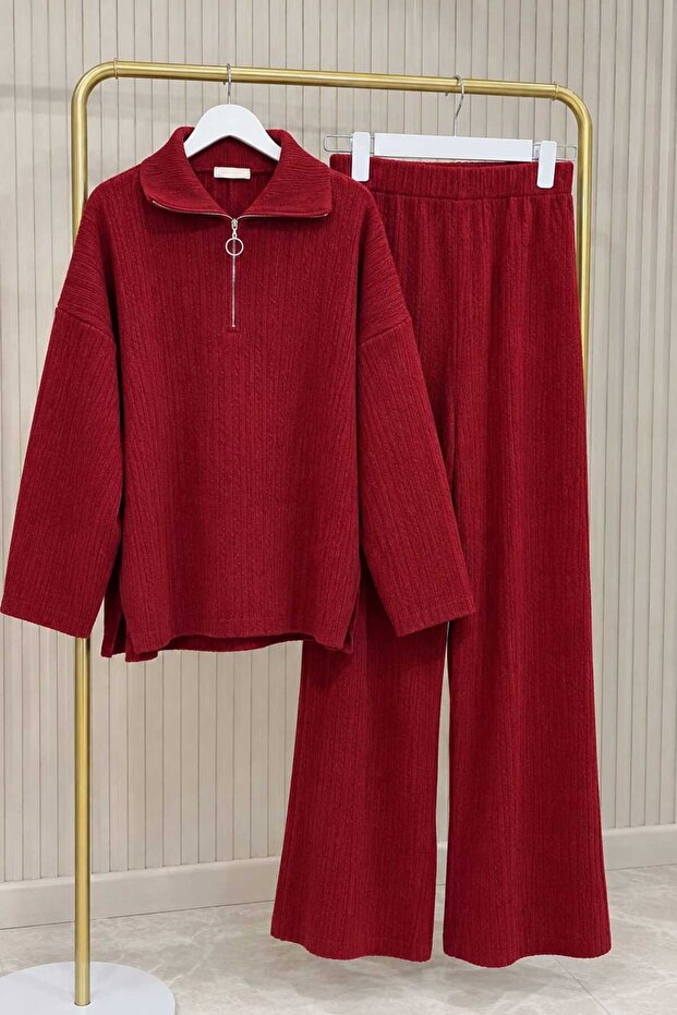 Women's Steel Knitted Knitwear Double Set
