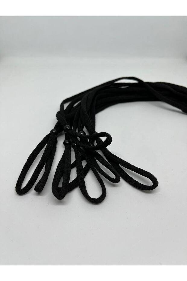 Black Children's Glasses Cord Black 10 Pieces with Snap-On Adjustment Beads
