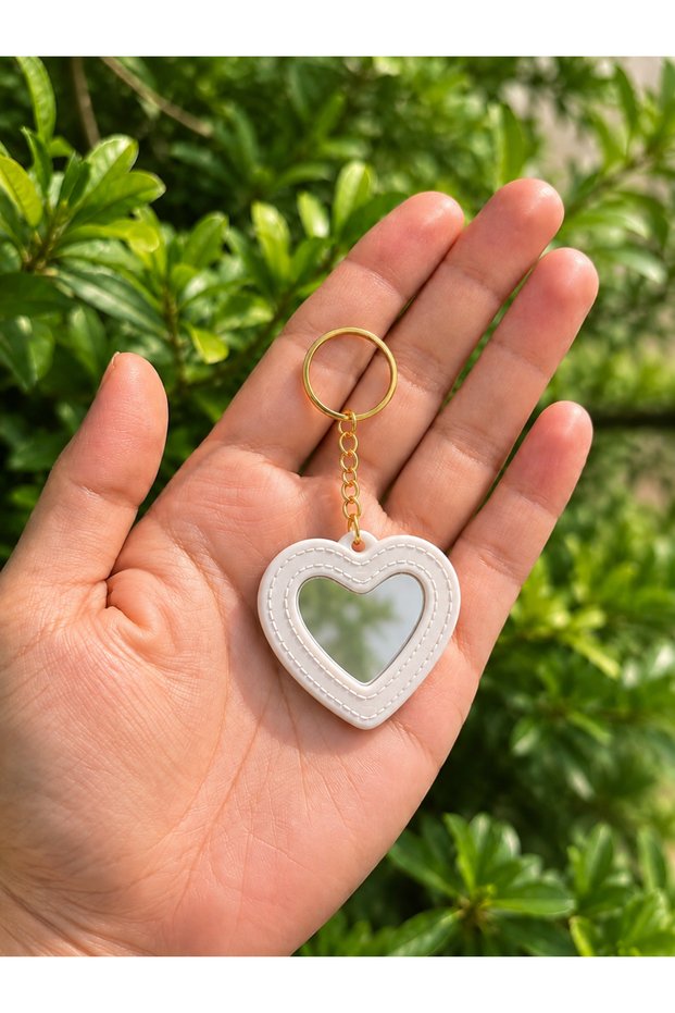 Mirrored Heart Keychain - Bag Ornament Charm