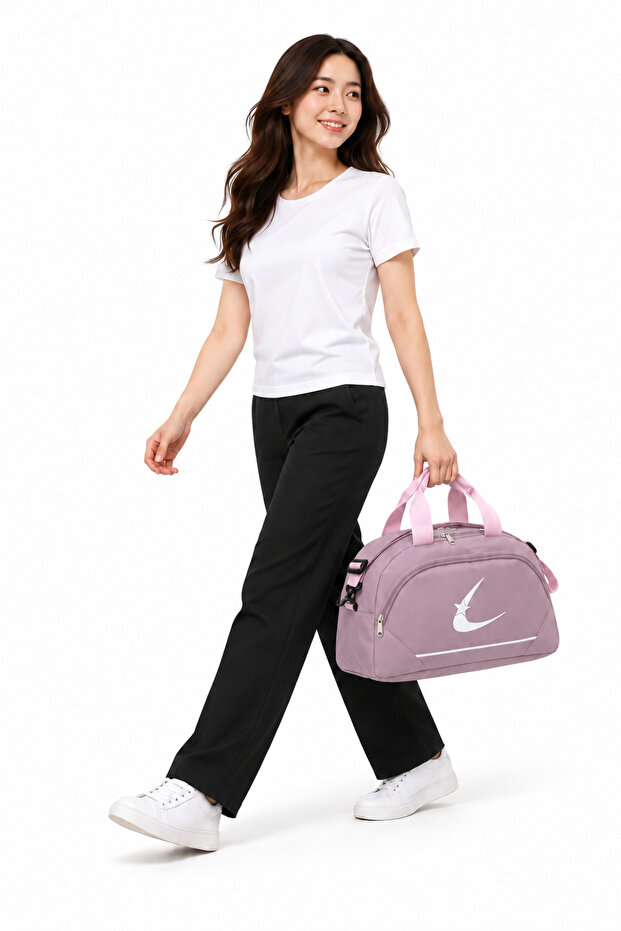 Lavender Two-Compartment Long Strap Unisex Medium-Sized Travel Fitness and Sports Bag