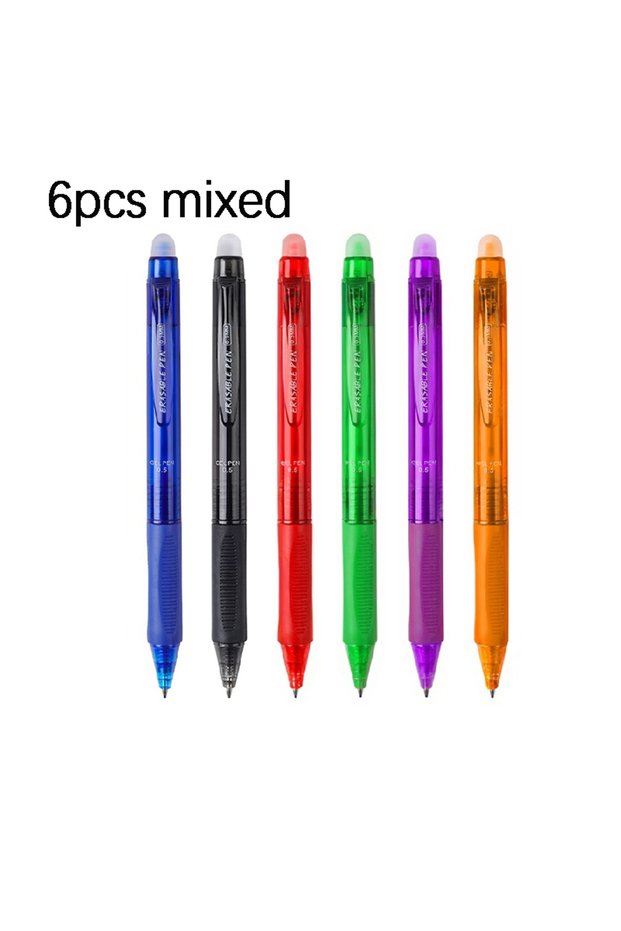 6pcs mixed set 6pcs/set Retractable Erasable Gel Pen 0.5mm Multicolor Ink Magic Gel Pens Washable Ha