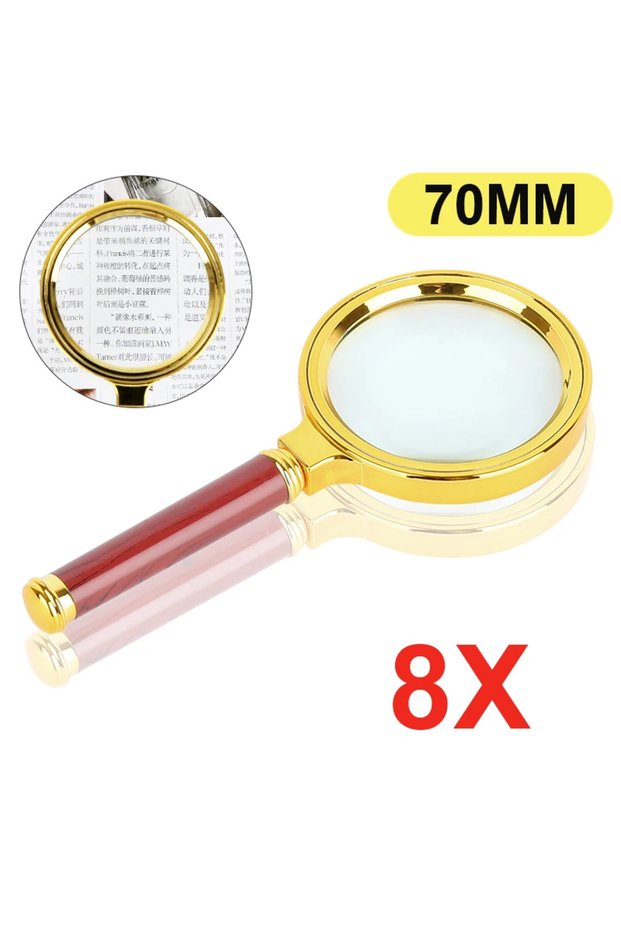 70MM-8X 10x/8x/7x/6x/5x Handheld Reading Magnifier High Definition Optical Lenses Magnifying Glass f