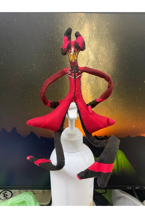 28cm Hazbin Hotel S2 Villainous Vox Plush Toy Soft Stuffed Cartoon Doll Abstract Joint Flexible For