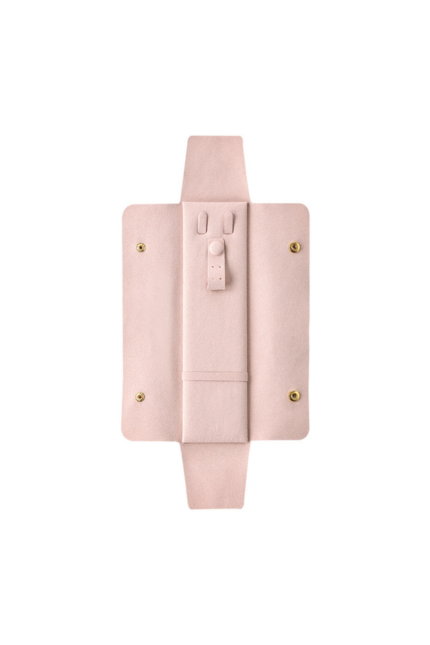 Pink Microfiber Travel Jewelry Bags Portable Necklace Earring Ring Storage Bag Jewelry Organizer Exp