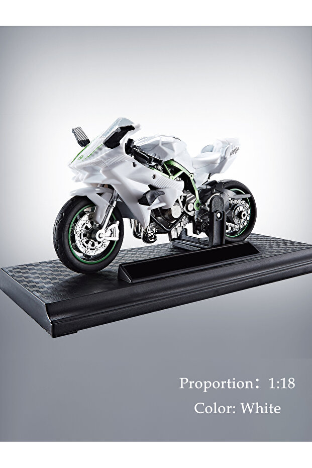 YLE-03 Motorcycle DieCast Model 1:18 Toy Car, Collectible Model With Ornament Base Rotating Rubber