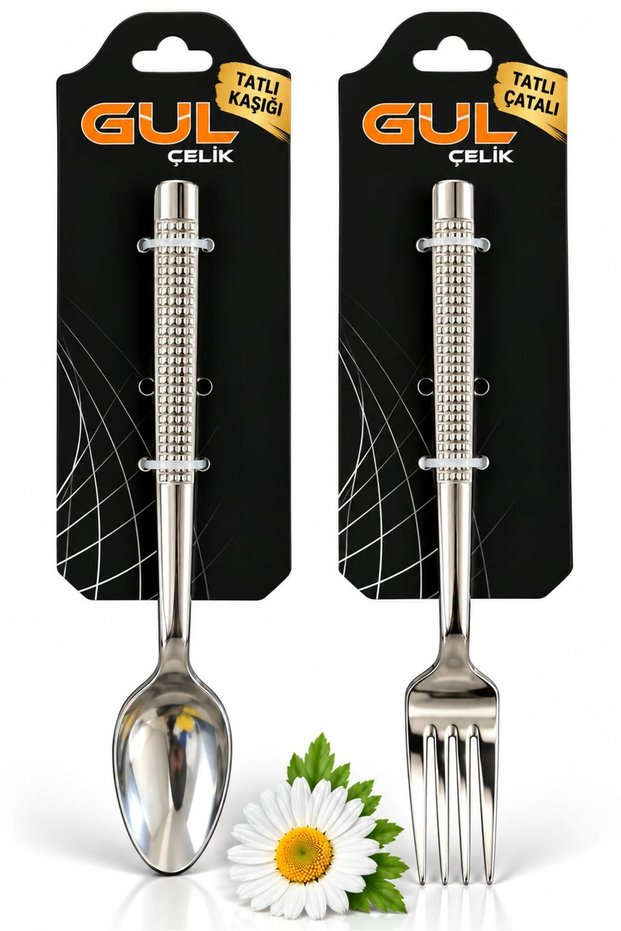 12 Piece 6-Person Dessert Spoon Dessert Fork Set Wicker Model 18/0