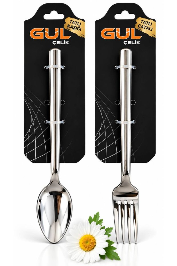 12 Pieces 6-Person Dessert Spoon Dessert Fork Simple Flat Model