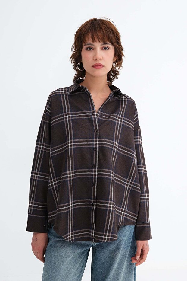Buttoned Plaid Shirt G6648