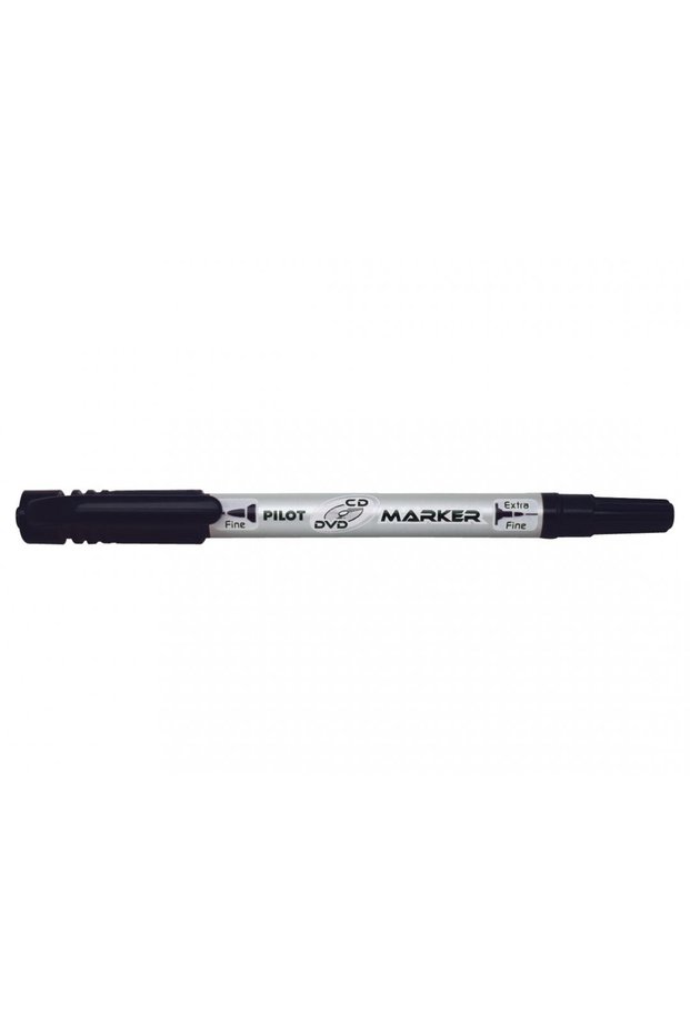 Marker CD 2 vârfuri negru twin