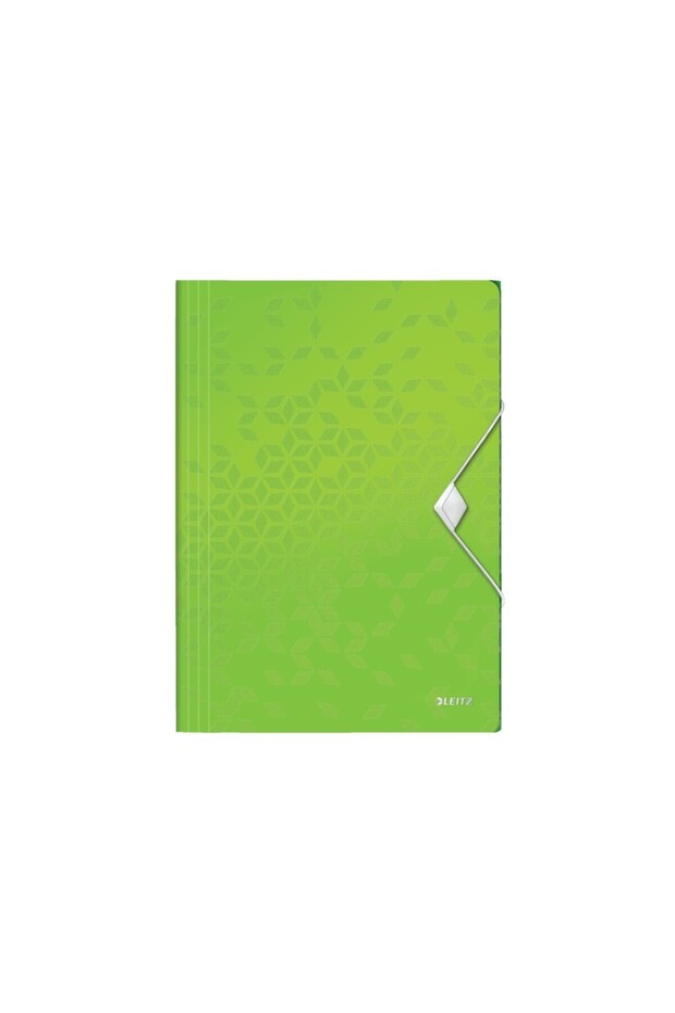 Plastic folder with green elastic WOW