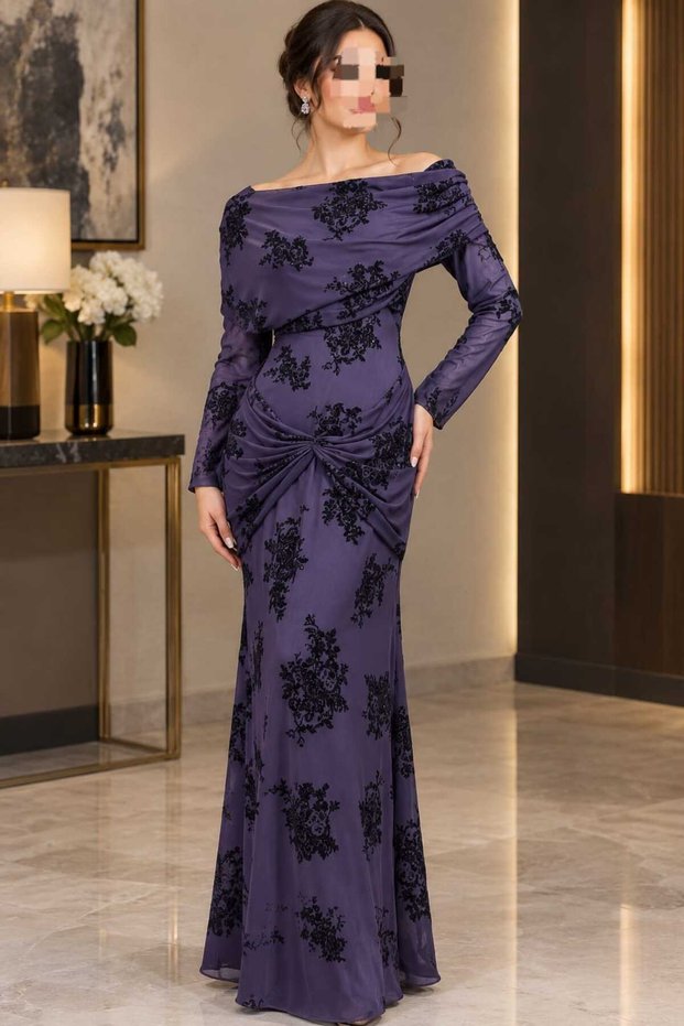 Dark Purple Evening Dress Long