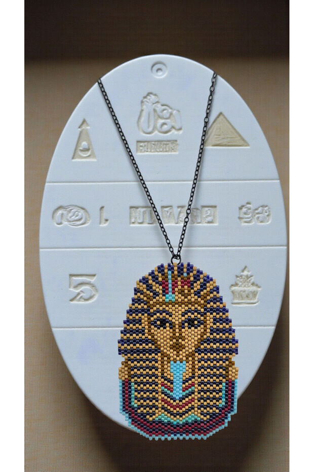 Miyuki Beads Handmade Cleopatra Egyptian Pharaoh Necklace 4