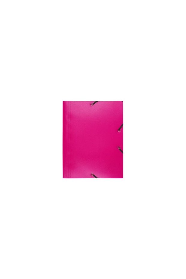 A4 Pink Plastic Folder with Elastic