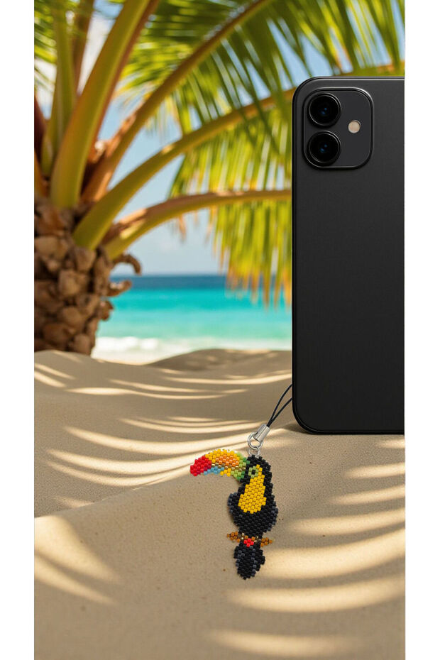 Miyuki Beads Handmade Parrot Toucan Phone Charm - Charm