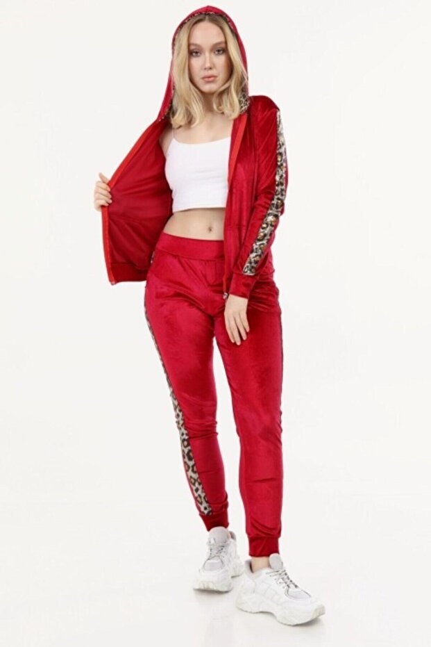 Leopard Red Velvet Suit