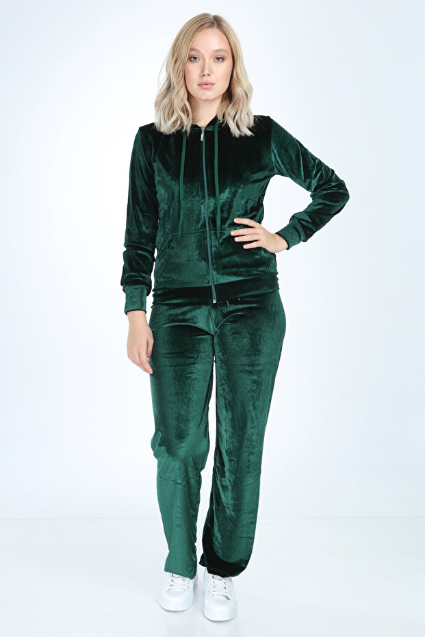 Women's Stoneless Wide-Leg Velvet Suit