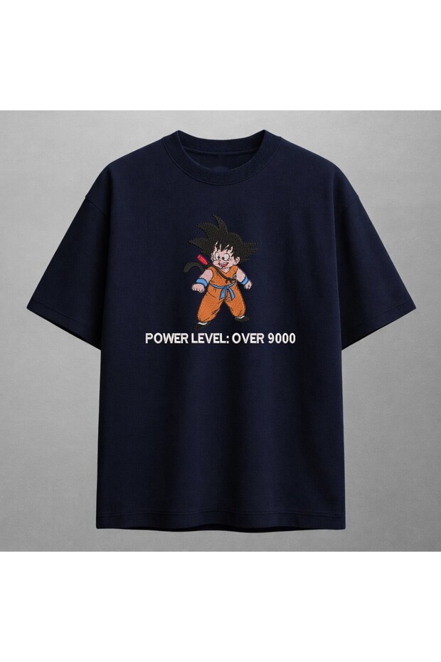 Goku Power Level over 9000 Dragon Ball Embroidered T-Shirt Unisex 100% Cotton