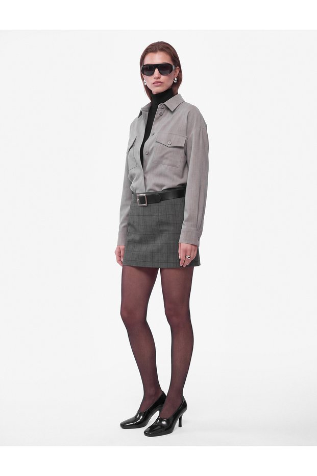 Normal Waist Regular Fit A-Line Plaid Mini Skirt