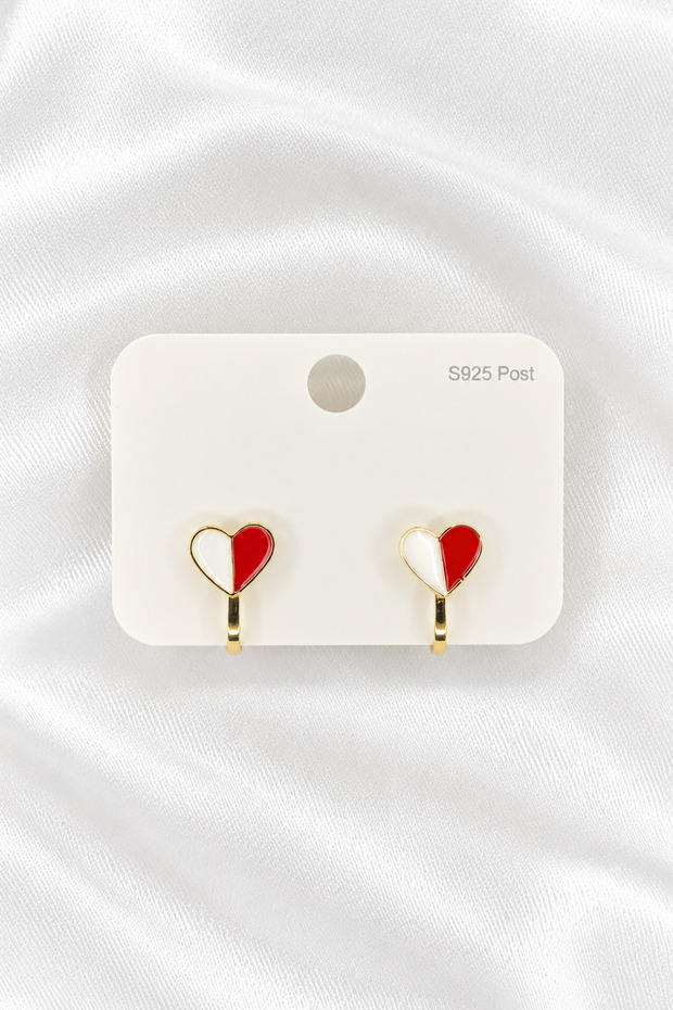 Steel Children's Earrings - Clip-On (Non-Pierced) - Heart Model - for Non-Pierced Ears