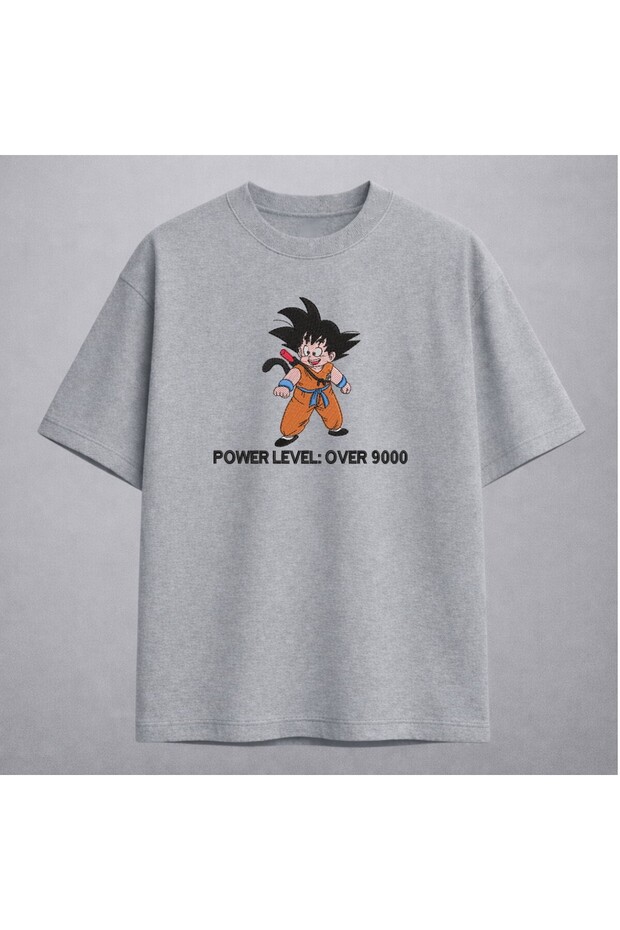 Goku Power Level over 9000 Dragon Ball Embroidered T-Shirt Unisex 100% Cotton