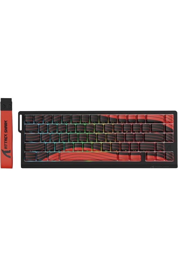 لوحة مفاتيح الألعاب اللاسلكية ATTACK SHARK X68PRO HE 60% مع زر تشغيل سريع قابل للتعديل، 8K Polli