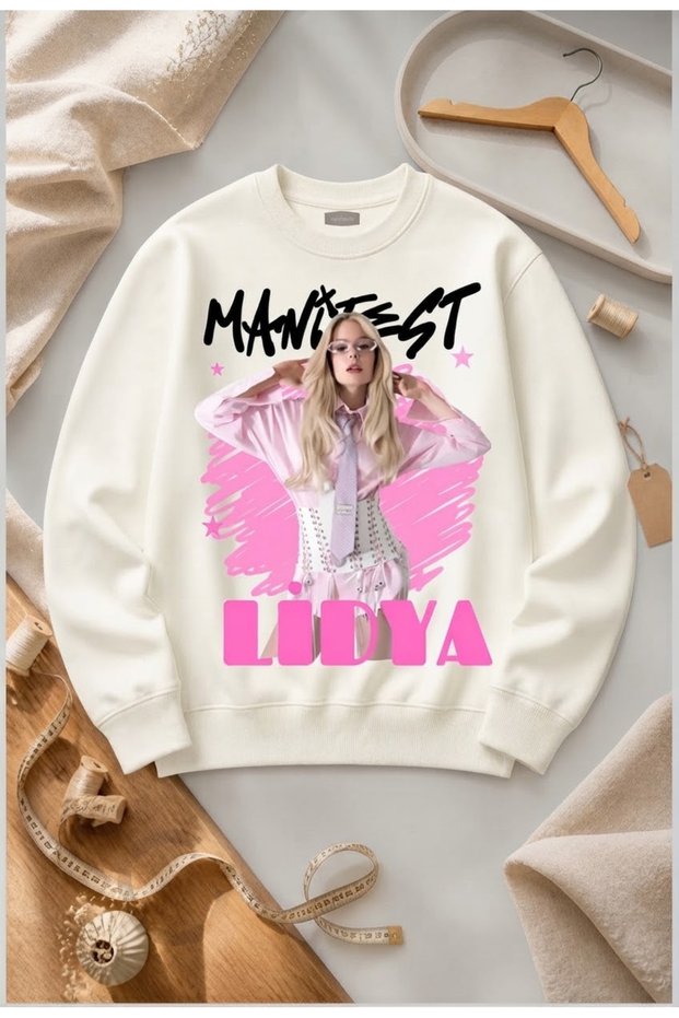 Manifest Lidya Design Printed Long Sleeve Winter Sweatshirt