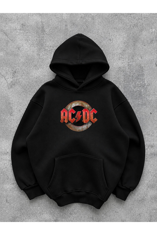 Black Hooded Sweatshirt Ac&Dc Design