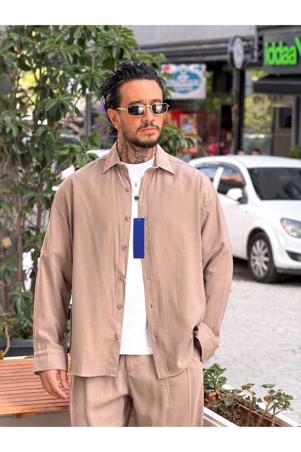 Giesto Oversize Modal Shirt Mink
