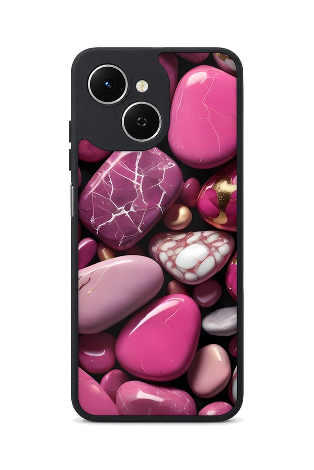 Spark 40C Compatible Pink-Gold Patterned Camera Protected Shockproof Case