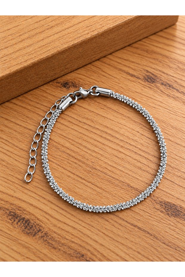 Stainless steel bracelet with anti-tarnish design, 17+5cm, 2mm