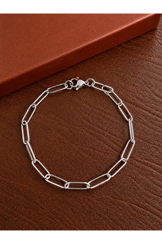 Stainless tarnish-free gold model paper clip steel bracelet 20 cm