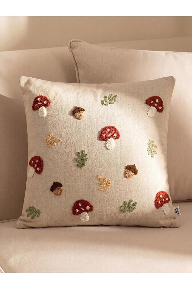 Mixed Mushroom Embroidered Cushion Cover 45X45 cm (W6)